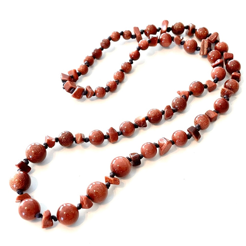 Vintage Goldstone Beaded Necklace